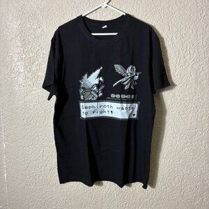 Final Fantasy 7 X Pokemon Gameboy Fight T Shirt Cloud Sephiroth Graphic - Sz XL